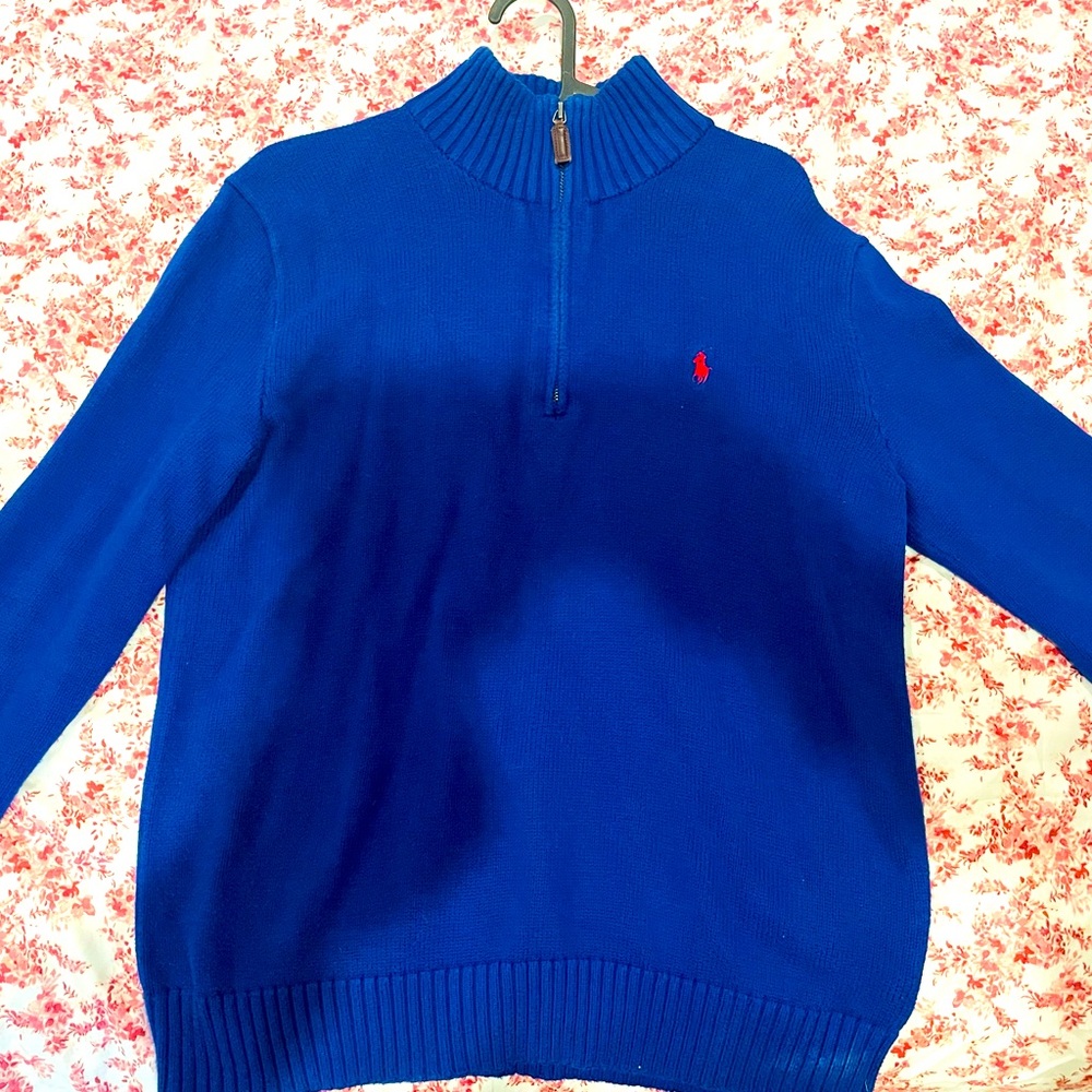 Vintage Polo Ralph Lauren Long Sleeve 1/4 Zip MockNeck Pullover Sweater Adult